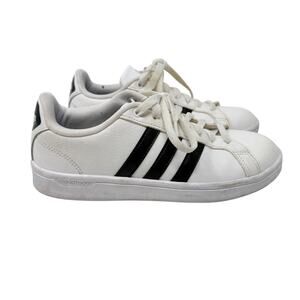 Adidas Womens 7.5 White Black Grand Court Shoes Sneakers Lace Up Casual Comfort